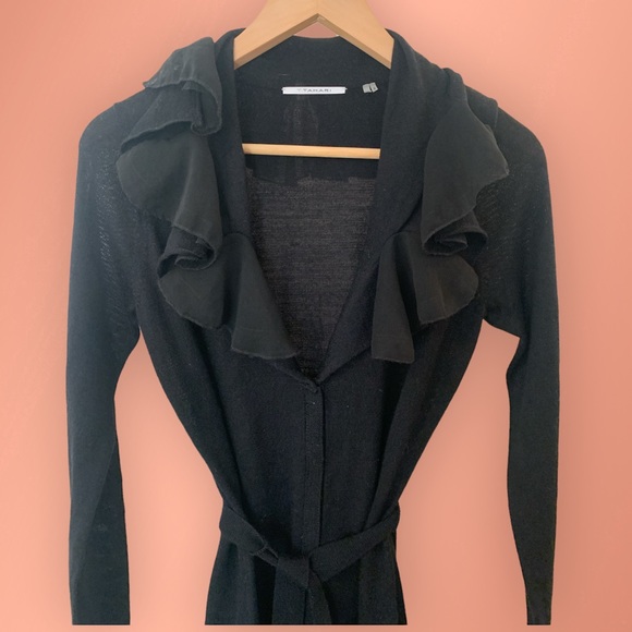 Tahari flutter collar cardigan - Picture 2 of 6